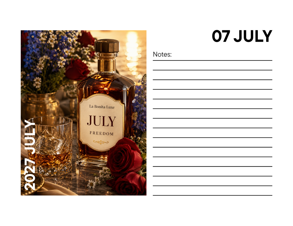 2027 La Bonita Luxe Salud & Cheers Printable Calendar – Digital Download