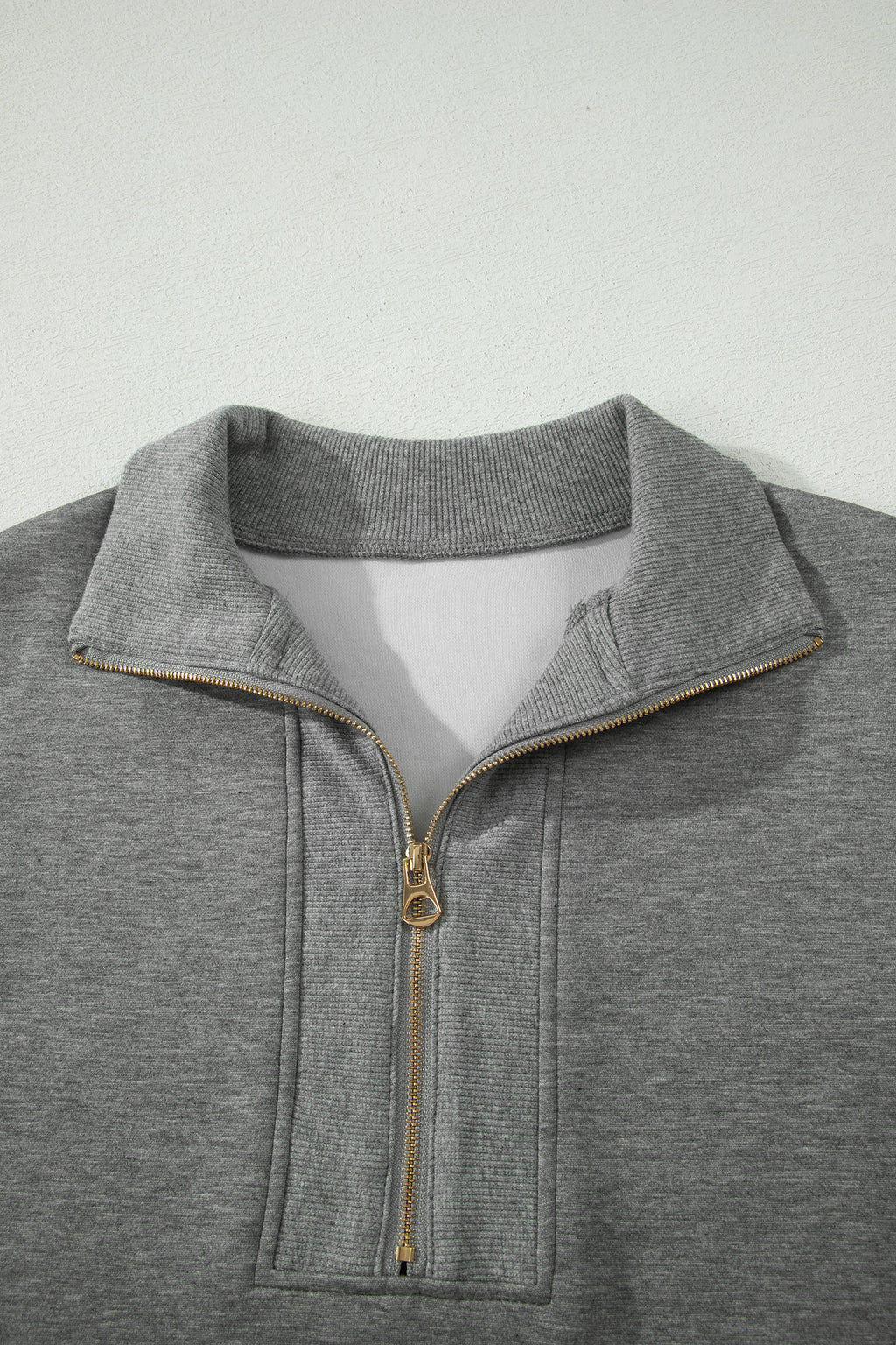 Gray Half Zip Polo Tee Casual Pant Set