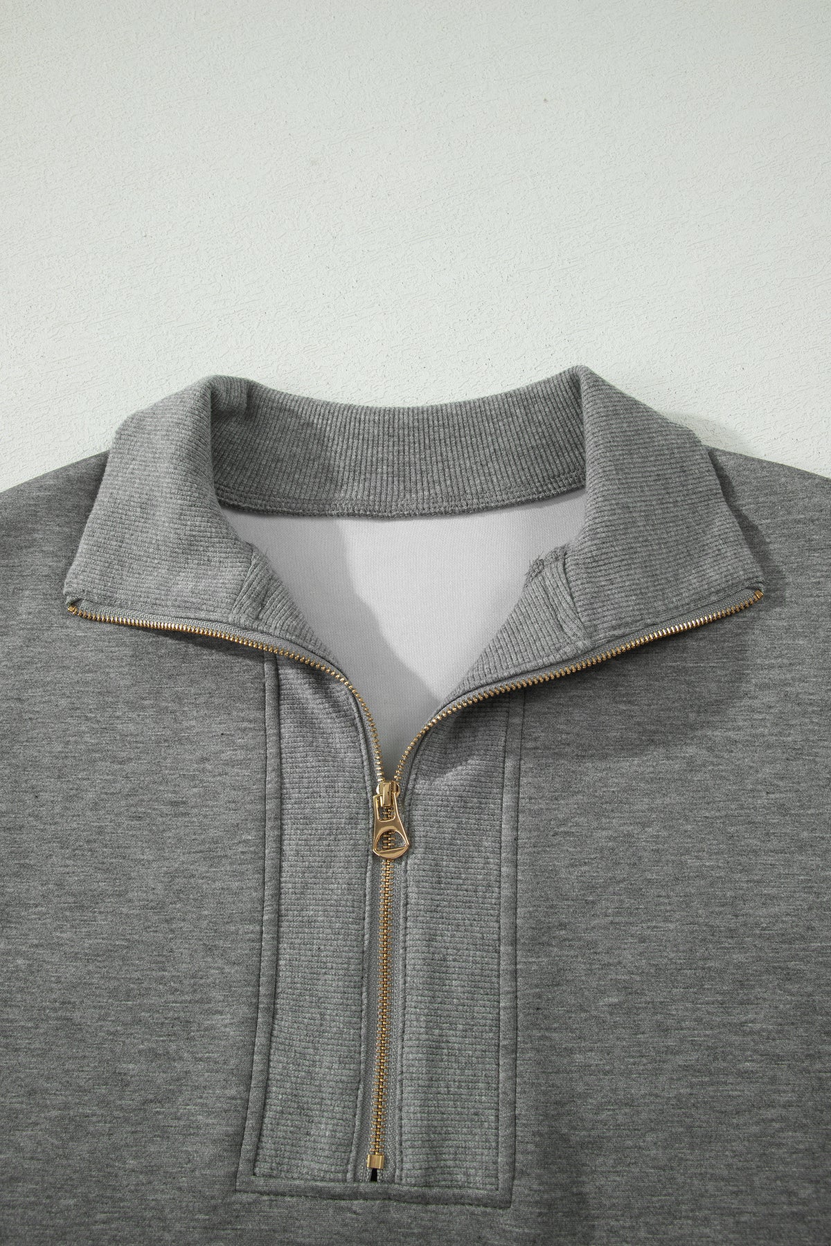 Gray Half Zip Polo Tee Casual Pant Set